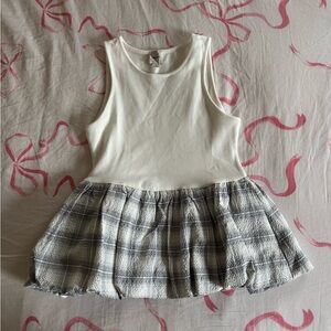 Anthropologie Bubble White & Plaid Tank Top